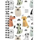 Staples 2026-2027 Dogs Weekly/Monthly Academic Planner - 8-1/2" H x 5-1/2" W - Multicolour - Bilingual-14 months: July 2026 - August 2027