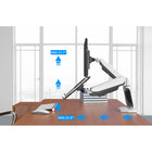 ShoppingAll Adjustable Dual Gas Spring Arm Monitor Desk Mount Stand - White-10