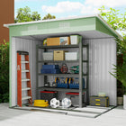 Outsunny Outdoor Garden Storage Shed with Lockable Doors - Light Green-Rust-resistant and weatherproof for lasting use 