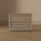Manhattan Comfort Soren 32" Contemporary 2-Drawer Nightstand - Natural Oak-Home Assembly Required (All Hardware Included)