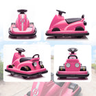 Qaba 6V Electric Bumper Car for Kids with 360 Degree Spin and Dual Motors - Pink-Soft start feature provides gentle acceleration for a safer ride 