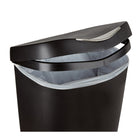 Umbra Brim 50L Step Can - Black and Nickel-Its stainless steel foot pedal triggers a soft close lid system that shuts gracefully