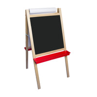 Crestline Deluxe Magnetic Paper Roll Easel - Dry Erase/Black Chalk-Features a magnetic dry-erase board on one side and a black chalkboard on the reverse as well as a top mounted 18" x 100' paper roll.