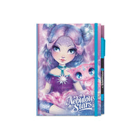 Nebulous Stars Deluxe Black Pages Notebook - Assorted Colours-Contains 112 lined black pages and one neon-ink gel pen