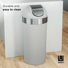 Umbra Venti 16-Gallon (62 L) Trash Can with Swing Top Lid - Grey Steel-9
