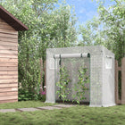 Outsunny 6.6' x 2.5' x 5.5' Walk-in Greenhouse with Steel Frame & Door & Window- UV-resistant PE plastic cover for protection against water, wind and damaging sun rays
 