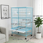PawHut 52" Steel Bird Cage with Rolling Stand - Light Blue-4 universal wheels ensure quick and safe movement
