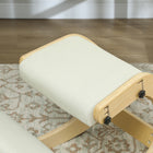 HOMCOM Ergonomic Adjustable Kneeling Chair - Cream White-Stable birch wood frame ensures durability and support