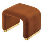Modway Koda Performance Velvet Waterfall Stool - Brass/Rust-8