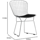 Nicer Furniture Bertoia Style Wire Side Chair - Black-Armless