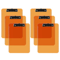 Davis Group Transparent Clipboards - Letter Size - 9" W x 12" H - Orange - 6 Pack-Clipboards are made of tough, durable injection molded plastic and feature smooth edges