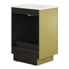 Modway Quantum 24" Bathroom Vanity - White/Gold-Ceramic Sink Basin