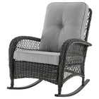 Manhattan Comfort Fruttuo 29.52" Traditional Patio Rocking Chair - Mixed Grey-Seat Height: 15.35"