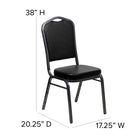 Flash Furniture HERCULES Series Crown Back Stacking Banquet Chairs in Black Vinyl with Silver Vein Frame - 4 Pack-16 Gauge Steel Frame