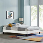 Modway Reign Performance Velvet King Platform Bed Frame - White-Reinforced Center Beam and Support Legs