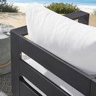 Modway Tahoe Outdoor Powder-Coated Aluminum Swivel Armchair - Grey/White-Weather-Resistant Fabric