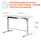 Motionwise M1 Glass Series Height Adjustable Electric Sit Stand Desk - 48" x 24" - with Single Tempered Glass Desktop - White-8