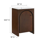 Modway Appia 24" Bathroom Vanity - Walnut/White-Plumbing Cut-Out