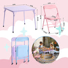 Homy Casa Kid's 5-Piece Table & Chairs Set-Effortless Cleaning - Smooth, wipeable surfaces make cleanup quick and easy, perfect for messy play, snacks, or arts and crafts.