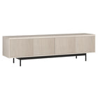 Hudson&Canal Whitman TV Stand for TV's up to 75" - Alder White-Features four doors with open-concept storage cabinets