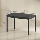 HOMCOM Farmhouse Kitchen Table with Wood Frame for Dining Room - Black-Solid pine wood frame with painting finish for strength and gentle protection