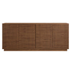 Modway Render 71" 4-Door Fluted Sideboard Cabinet TV Stand - Walnut-Assembly Required