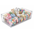Azar Narrow Storage Tote Bin With Handle - 5.12" x 6.5"x 16.14" - Clear - 4 Pack-4
