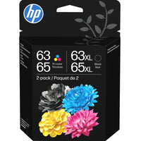 HP 63/65 XL B87FDAN Ink Cartridge Combo - Standard Yield - Black/Tri-Color - 2 Pack-Combo pack includes black XL and tri‑colour cartridges