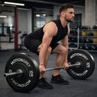 MotionGrey Standard Weight Plates - Olympic Barbell Plates for Strength Training - 15 lb - Black - Set of 2-5