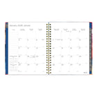 Blueline 2026 Midnight Floral Weekly/Monthly Planner with Twin-Wire Binding - 11" x 8-1/2" - Trilingual-Includes contacts, passwords, notes, to do, events, expenses and project planner sections