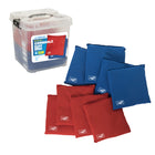 Triumph Competition Microfiber Bean Bag Set with Tray - 6" x 6" - Red/Blue - 8 Pack-Perfect upgrade or replacement bean bags to any bean bag toss or cornhole game