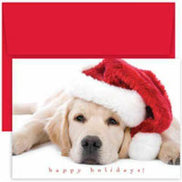 JAM Paper Christmas Cards Set - Santa Puppy - 18 Pack-Color: Santa Puppy
