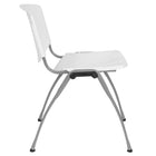 Flash Furniture HERCULES Series Plastic Stack Chair with Titanium Frame - White-Stacks up to 25 Chairs High