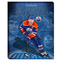 Connor Mcdavid Collage Oilers - Framed Canvas - 16" x 20"-Premium canvas print with gallery-wrapped edges