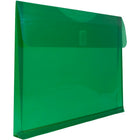 JAM Paper Plastic Envelopes with VELCRO Brand Closure, 1 Expansion, Letter Booklet, 9.75 x 13, Green Poly, 12 Pack (218V1GR)-Opening: booklet