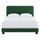 Modway Celine Channel Tufted Performance Velvet Full Bed - Emerald-Performance Velvet Upholstery