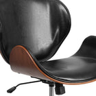 Flash Furniture Mid-Back Walnut Wood Swivel Conference Chair - Black Leather-Tilt Lock Mechanism