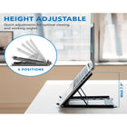 Mount-It! Portable Folding Laptop Stand - Black-Height adjustment: 7.9 inches