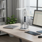 Xtricity Foldable LED Desk Touch Lamp with Fan and Digital Clock - White-3CCT selectable color temperature: Soft White, Daylight, and Cool White