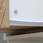 HOMCOM Modern Bedside Table with Drawer and Storage Shelf - White-Constructed of particleboard with solid metal legs for reliable daily use