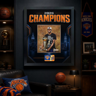 Frameworth New York Knicks 2026 Champions: OG Anunoby Trophy PhotoGlass Framed Photo - 18" W x 22" H - Black-7