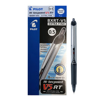 Pilot Hi-Tecpoint Grip Rollerball Pens Retractable V5 – 0.5mm – Black – 12 Pack  -Needlepoint rollerball pen