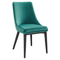 Modway Viscount Performance Velvet Dining Chair - Teal-Vintage Modern Accent Dining Chair