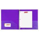 JAM Paper Plastic 0.5" 3-Ring Binder - Purple-Quantity: Sold Individually | Made to be long lasting and resist tearing or bending, easy to clean.