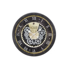 Monarch Specialties Clocks 20" Round Wall Clock - Brown -Trendy and stylish 20" round wall clock in a sleek dark brown finish with a unique moving gear mechanism design at its center