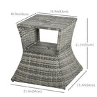 Outsunny Rattan Wicker Outdoor Coffee Table - Mixed Grey-Hand-woven weather-resistant PE wicker rattan