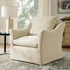 Modway Somerset Linen Blend Slipcovered Armchair - Linen-Curved Sloped Arm Design