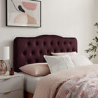 Modway Annabel Stain-Resistant Performance Velvet Queen Headboard - Mulberry-Wood Blend Frame