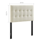 Modway Emily Upholstered Fabric Twin Headboard - Ivory-Fits twin size beds