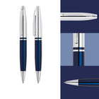 A.T. Cross Calais Ballpoint Pen - Chrome and Blue-Cross is the gift of choice for generations and is proudly presented in a premium gift box. 